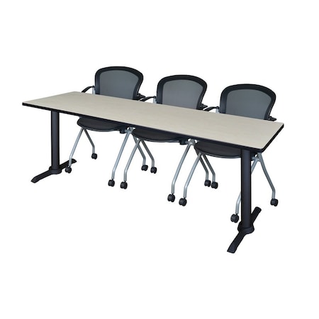 Cain Rectangle Tables > Training Tables > Cain Training Table & Chair Sets, 84 W, 24 L, 29 H, Maple MTRCT8424PL23BK